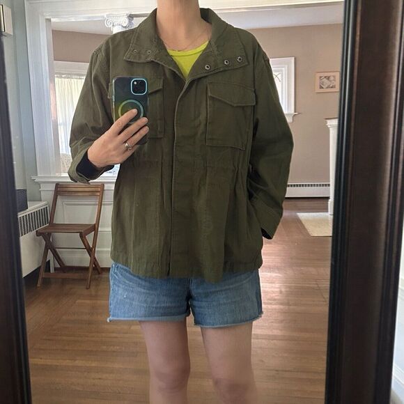Gap Army Green Utility Jacket Size Petite Medium - Picture 4 of 11
